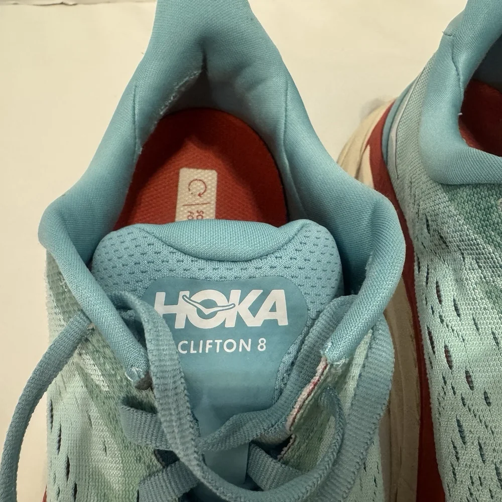 Hoka One One Clifton 8 Shoe Size:9.5 B Blue Women Sneakers